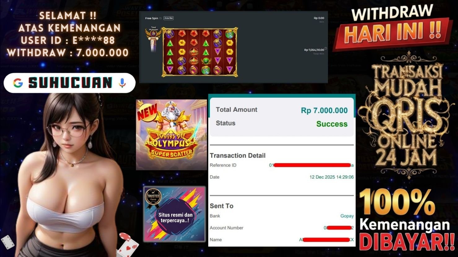 SUHUCUAN JACKPOT SLOT GATES OF OLYMPUS SUPER SCATTER